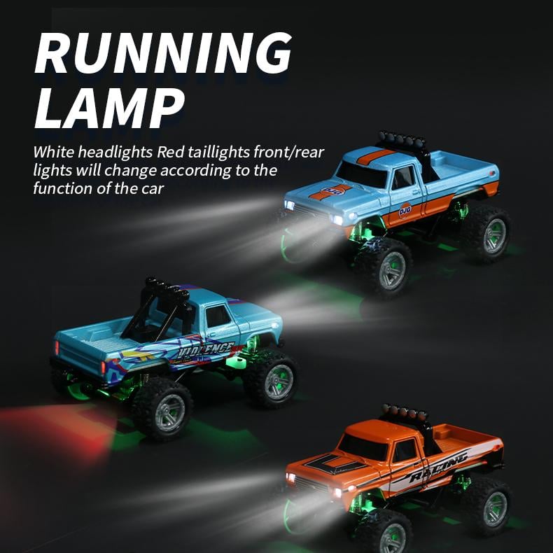 RipRush™ Mini Monster 1:64 – Off-Road LED Alloy Racer